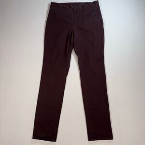 AllSaints Park Chino‎ Pants Men's 30x30 Burgundy Slim Tapered Button Fly Stretch